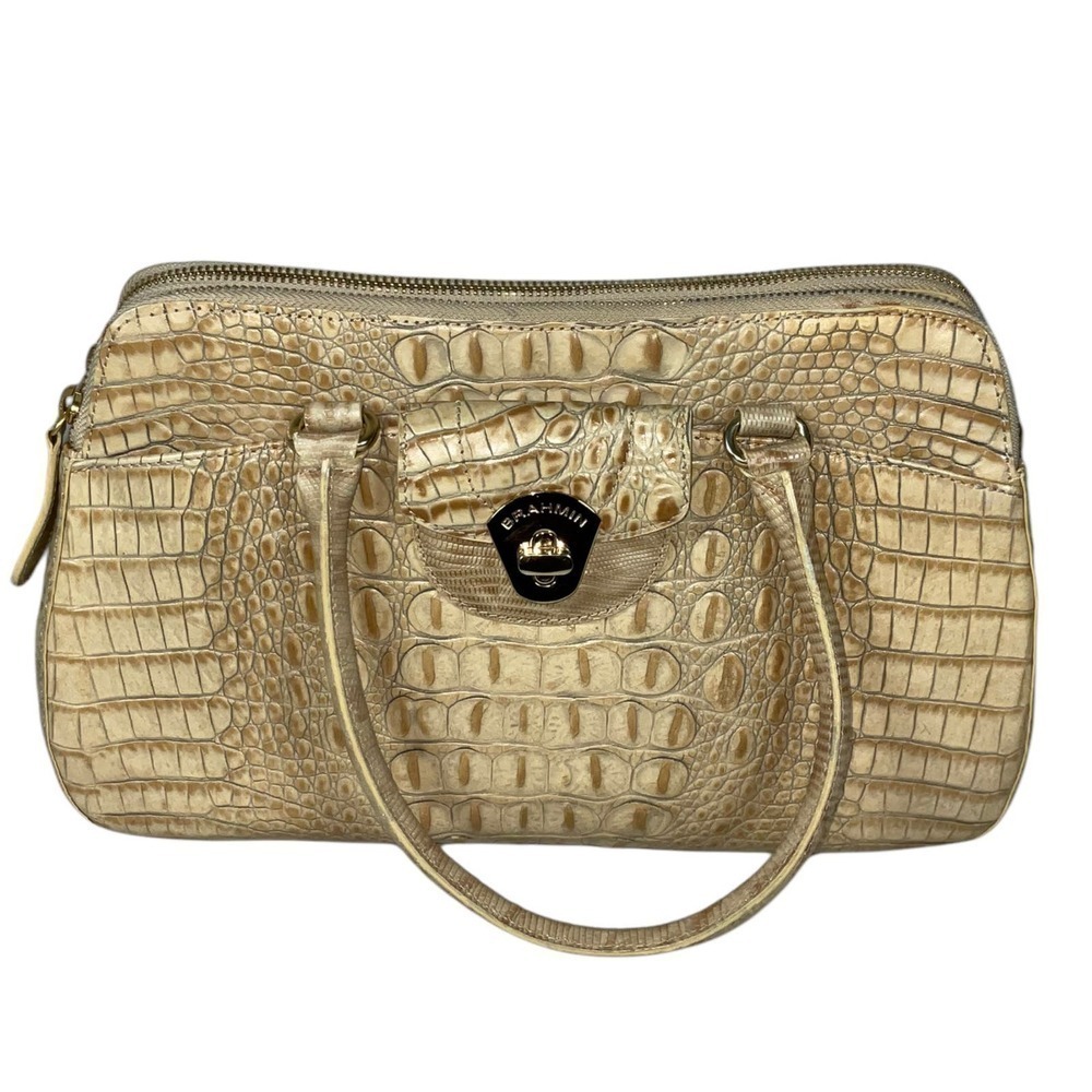 BRAHMIN VINTAGE NAOMI SATCHEL CROSSBODY BAG IN SAND MELBOURNE LEATHER - Picture 4 of 15